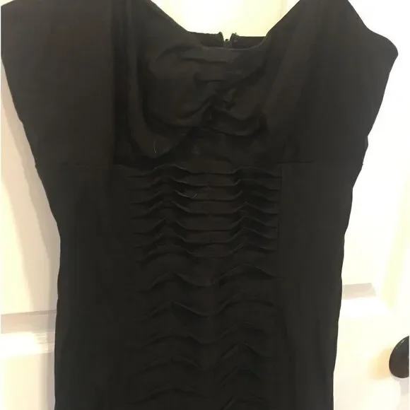 Grass jeans collection size 6 medium fitted black sleeveless dress - Picture 3 of 6